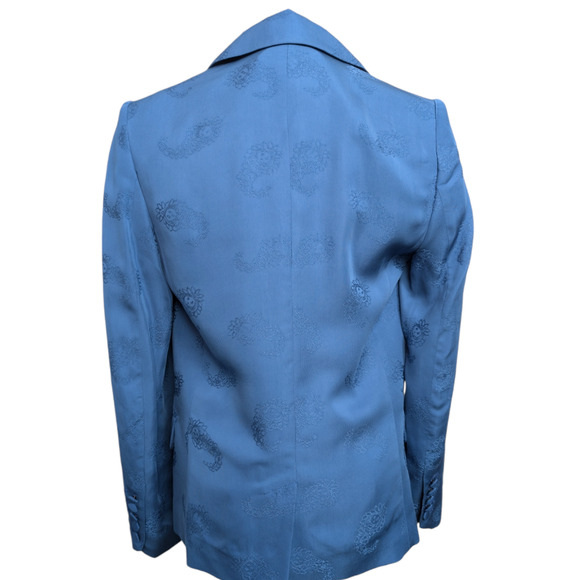 Zadig & Voltaire Victor Jacquard Paisley Blue Blazer Jacket Women Extra Small 34 - Picture 6 of 14